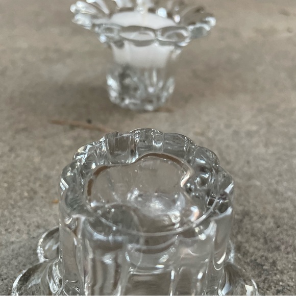Vintage.MADE IN ITALY. Two Glass Candle Stick Holders - Picture 6 of 8